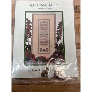 Counted Cross Stitch Kit Lavender Wings These Threads I Cross Friendship Sampler